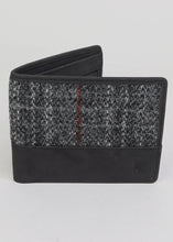 Load image into Gallery viewer, Grey tweed wallet for men, front shown.
