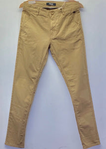 Men's chinos in sand colour.