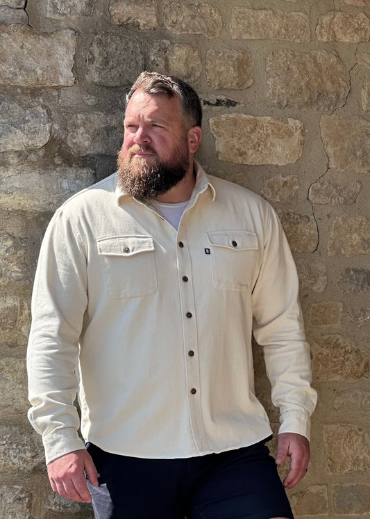 SUAVE OWL Twill Overshirt Stone