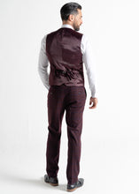 Load image into Gallery viewer, Kensington plum suit&#39;s waistcoat, image showing back of waistcoat.
