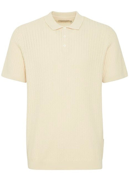 Men's polo shirt in cream knit