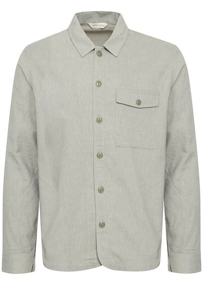 Linen Blend Overshirt Sage Grey - Men's Overshirt - Men's Summer Overshirt