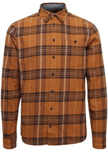 Load image into Gallery viewer, Lumberjack shirt in caramel with black check pattern, perfect men&#39;s autumn shirt.
