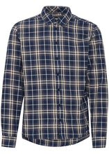 Load image into Gallery viewer, Lumberjack shirt in navy with cream check.
