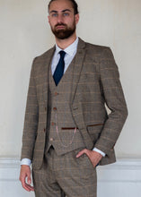 Load image into Gallery viewer, Men&#39;s brown suit, part of the Ted 3-piece.
