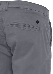 Smoky blue chino shorts - close up rear view