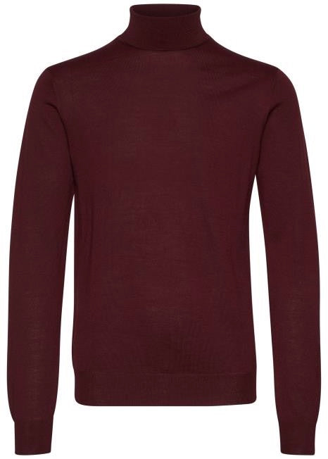 Roll neck jumper, men's jumper, in wine colour.