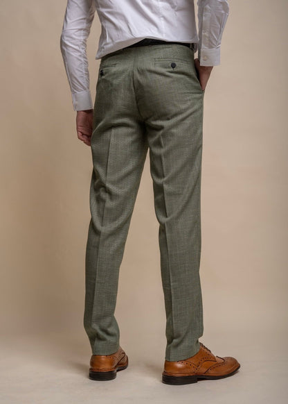 Miami sage suit for men - trouser reverse