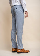 Load image into Gallery viewer, Miami sky suit for men, showing reverse of trousers.
