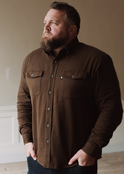 Mr SUAVE OWL Brown Twill Overshirt