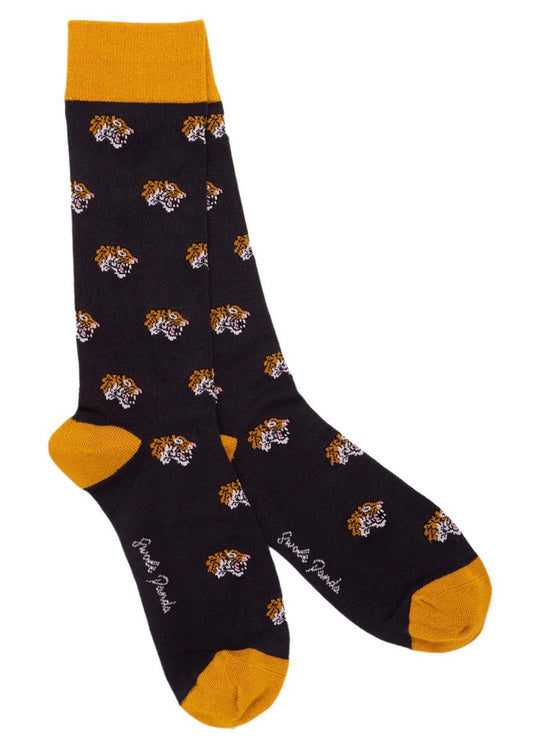 Navy Tiger Bamboo Socks