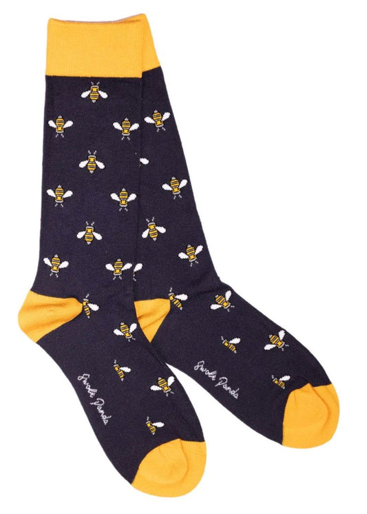 Navy Bumble Bee Bamboo Socks