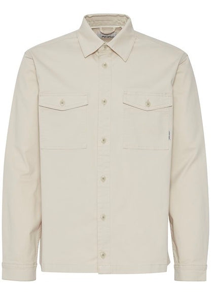 Stone men's overshirt showing front.