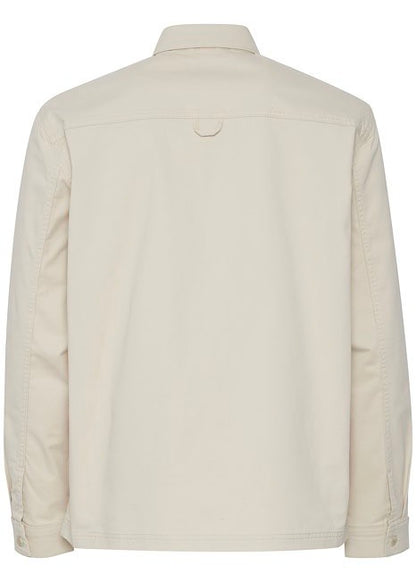 Stone men's overshirt showing reverse