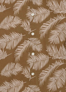 Close up on palm leaf pattern details. 