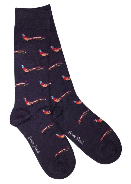 Pheasant Pattern Bamboo Socks For Men