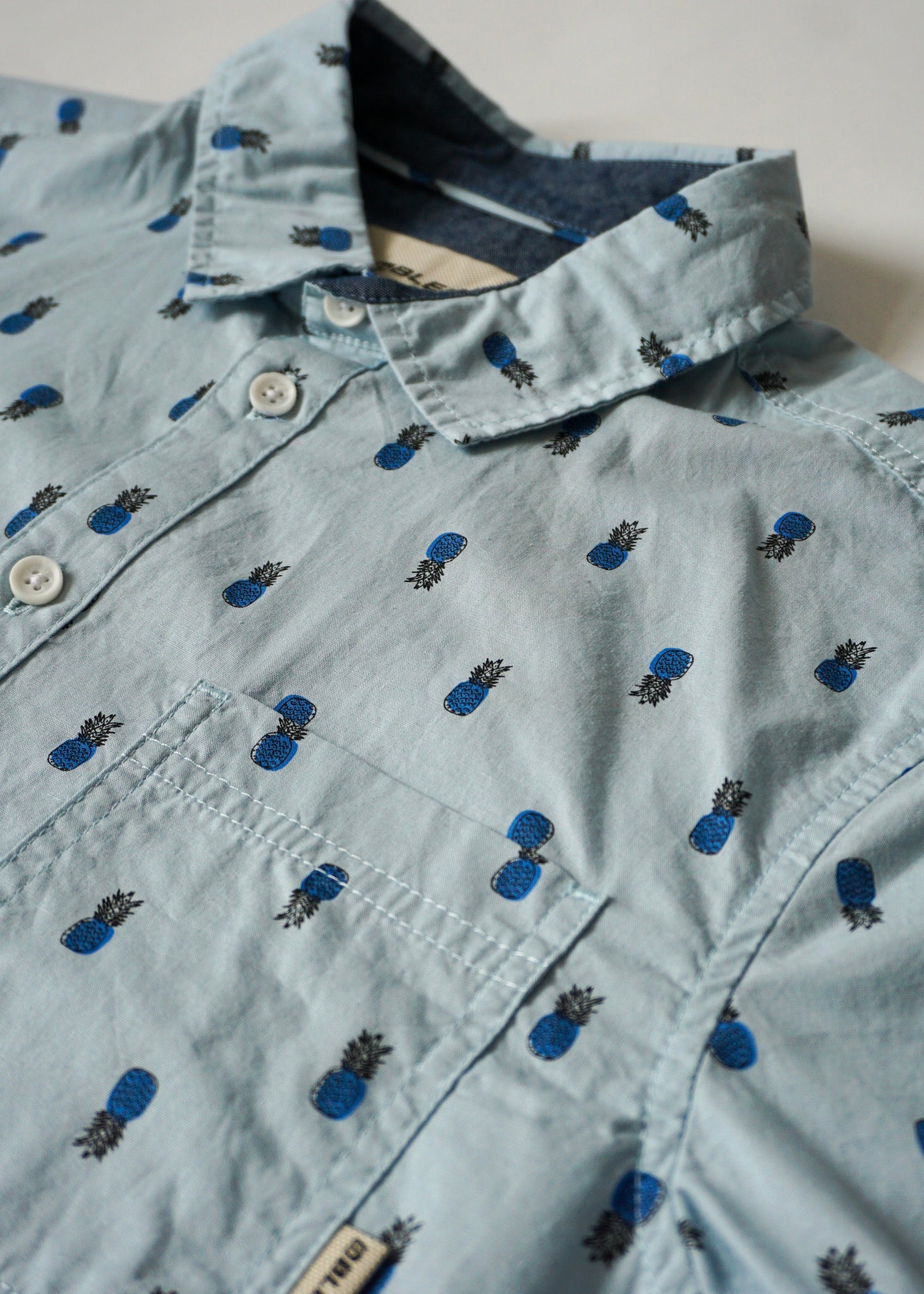 Pineapple Pattern Shirt Pale Blue | Summer Shirts | SUAVE OWL – Suave ...