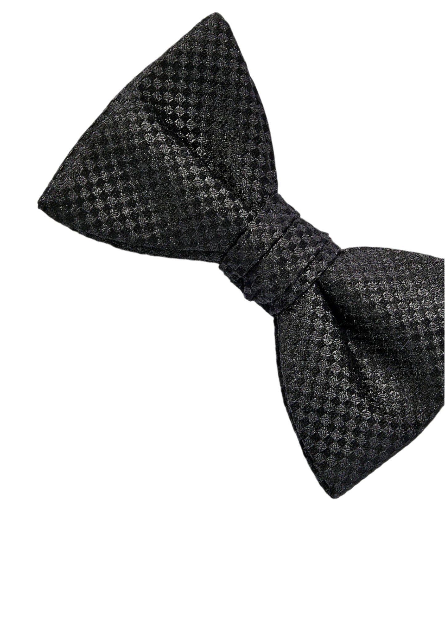 Plain Black Checkered Bow Pre-Tied