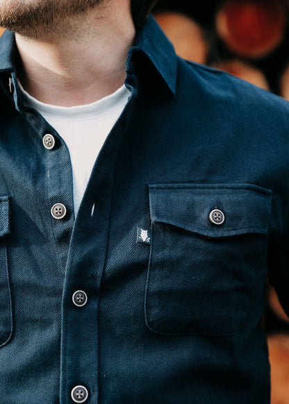SUAVE OWL Twill Overshirt Dark Navy