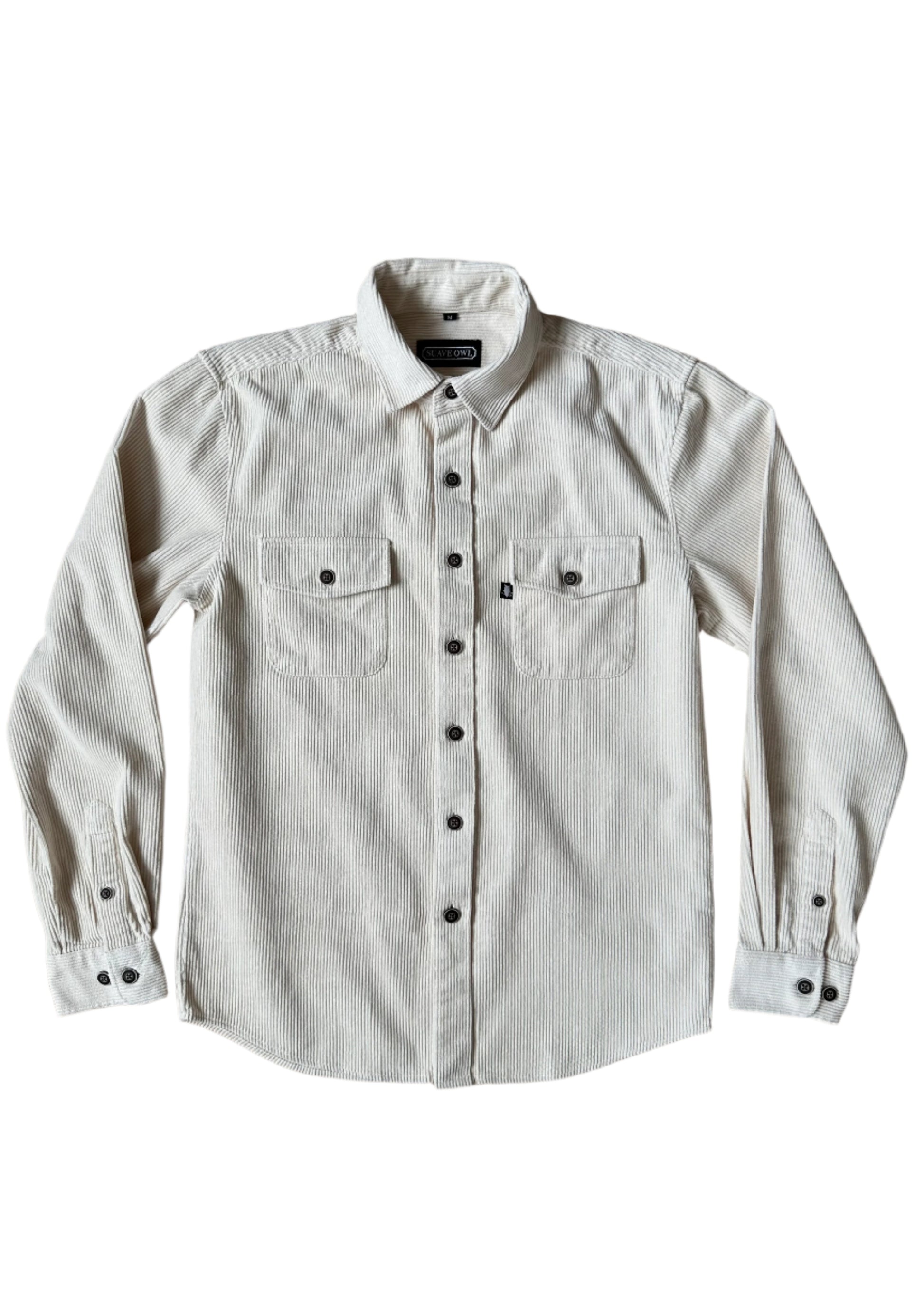 SUAVE OWL  Best Men's Corduroy Overshirt Stone