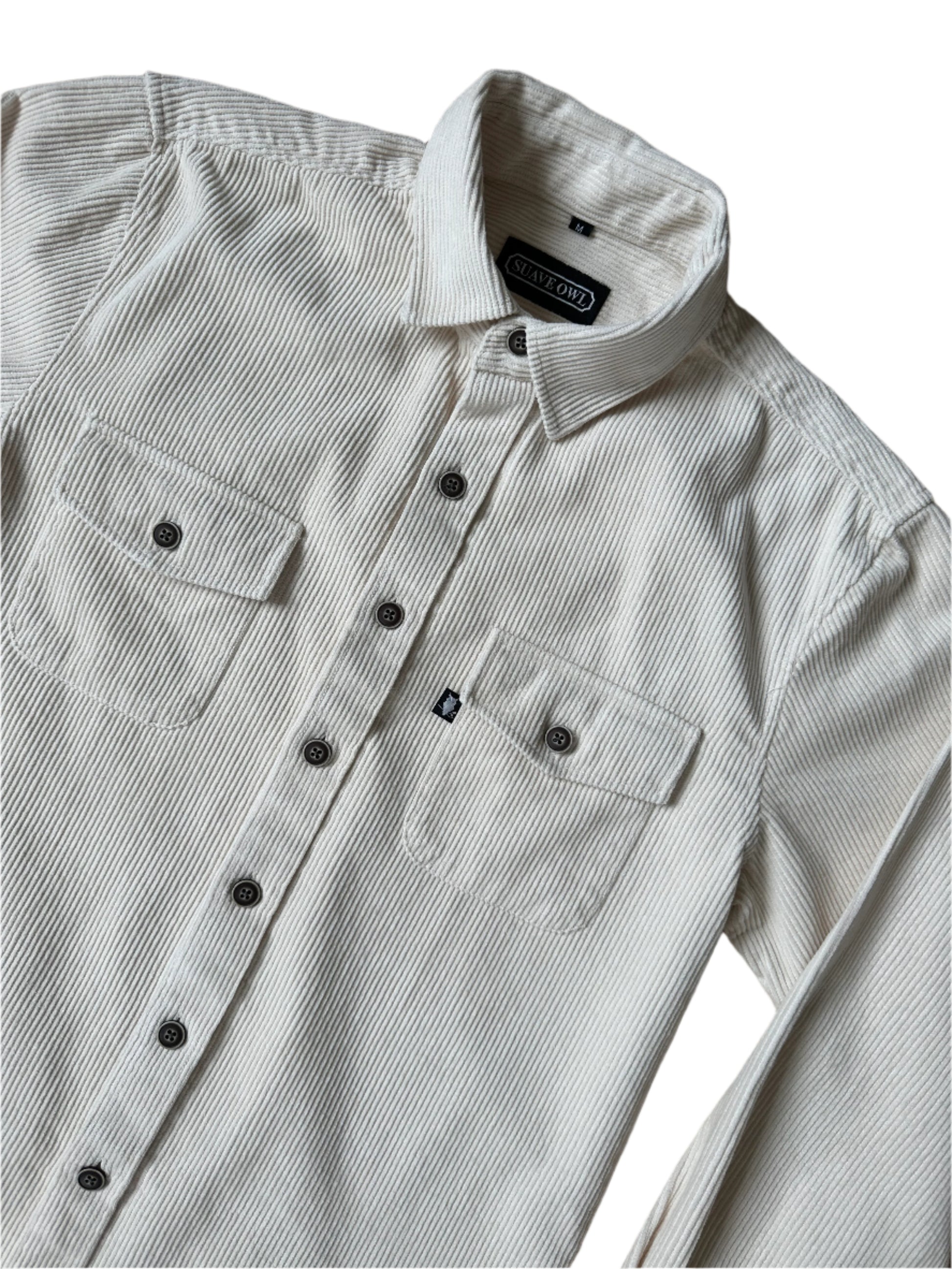 SUAVE OWL Men's Corduroy Overshirt Stone