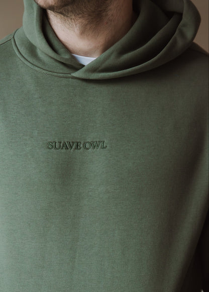 SUAVE OWL Olive Hoodie Relaxed Fit