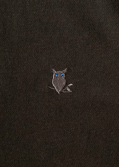 SUAVE OWL Pique Polo Shirt Dark Grey Logo