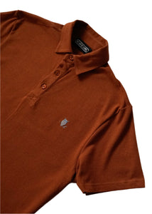 SUAVE OWL Pique Polo Shirt Rust Men's Short Sleeve