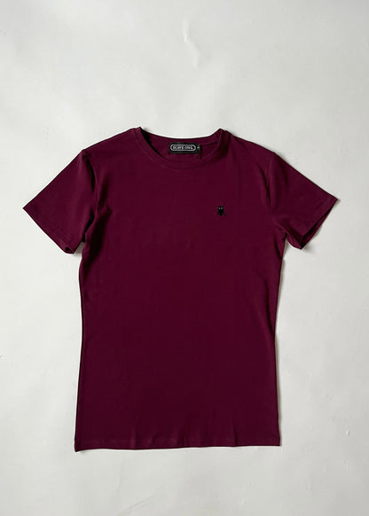 SUAVE OWL T-shirt for men in plum.