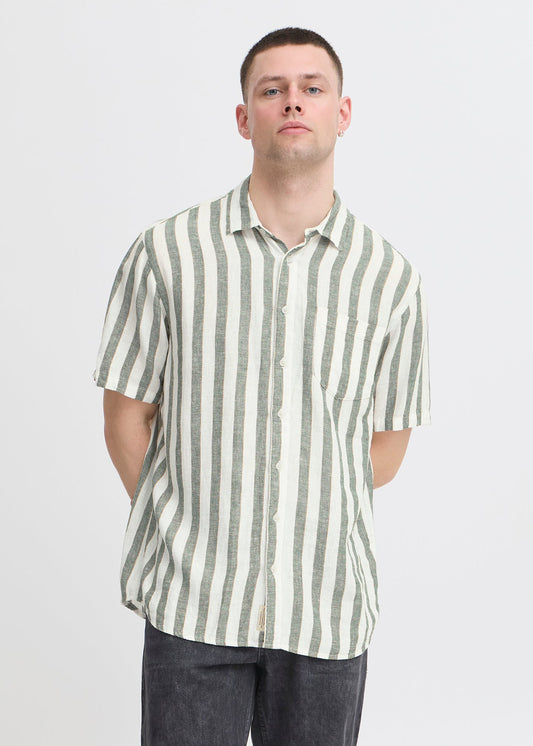 Sage Striped Linen Shirt