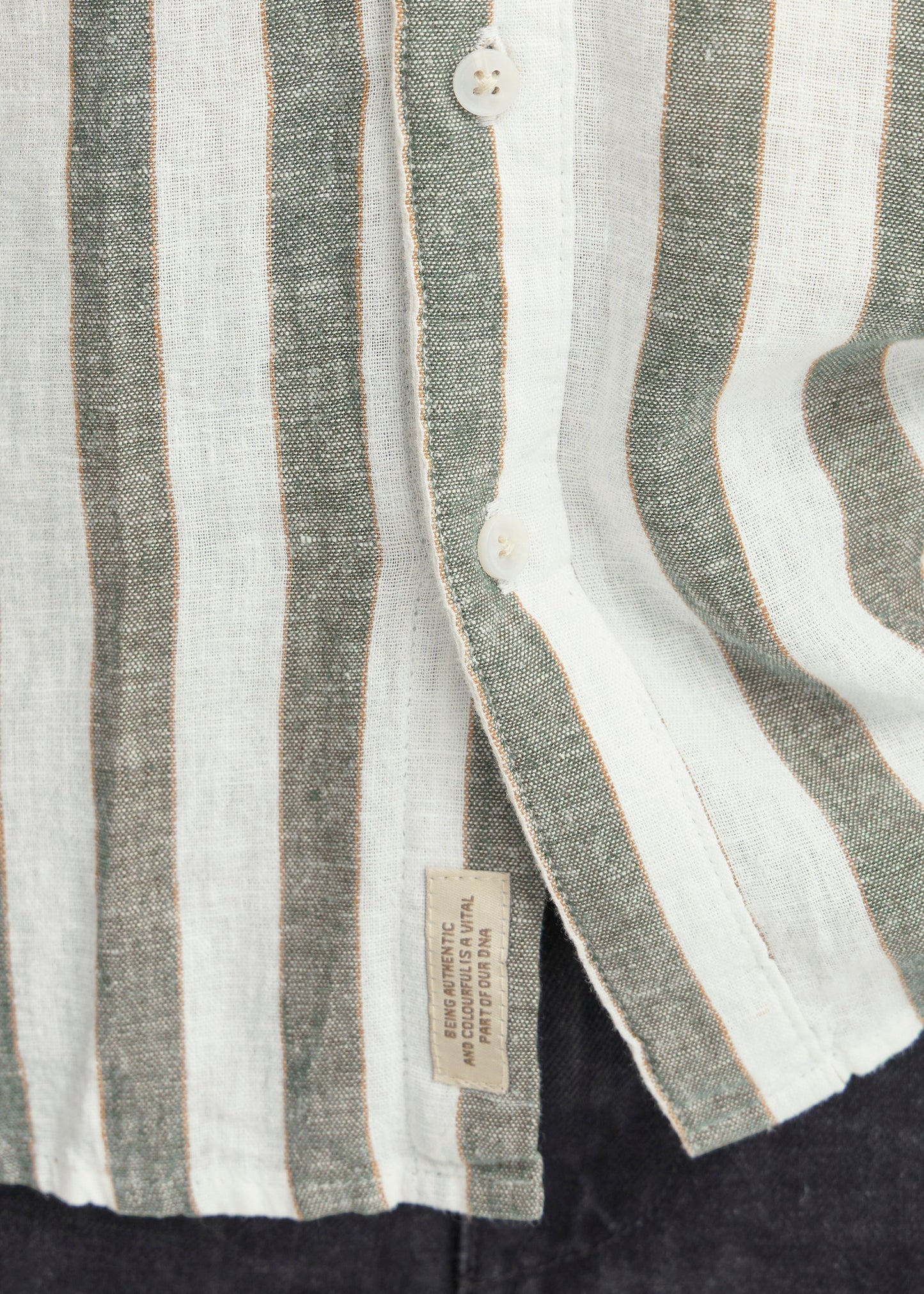 Sage Striped Linen Shirt