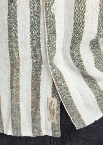 Sage Striped Linen Shirt