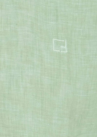 Short-Sleeve Linen Shirt Cool Green