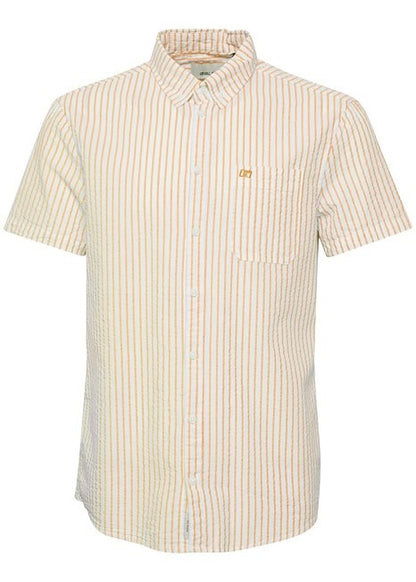 Short-Sleeve Peach Stripe Shirt