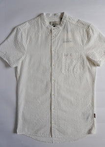 Short-Sleeved Puckered Shirt Cream