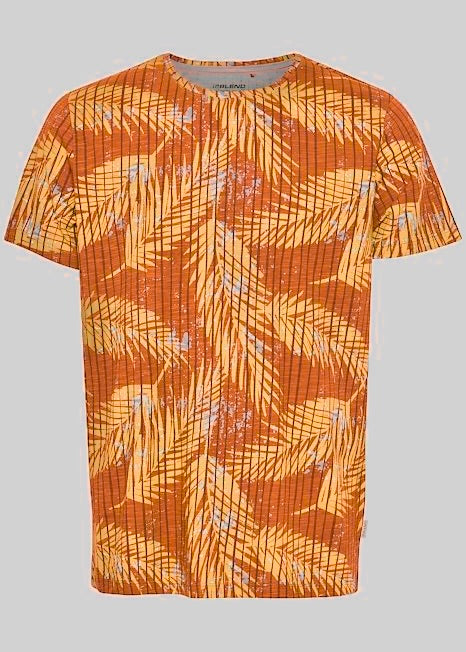 Striped Orange Leaf T-Shirt