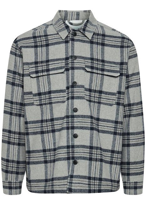 Grey Checked Wool Blend Jacket