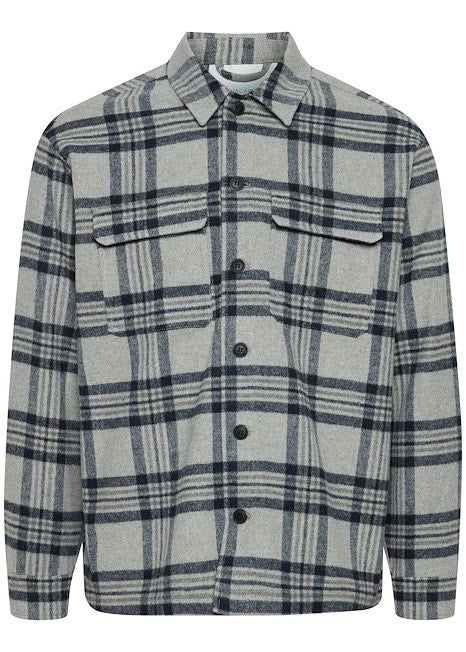 Grey jacket for men with check of dark grey.