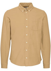 Sand corduroy shirt for men, showing front details. 