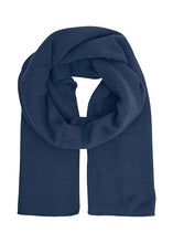 Load image into Gallery viewer, Soft knit scarf in blue.
