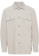 Load image into Gallery viewer, Corduroy overshirt for men in cream, showing front details.
