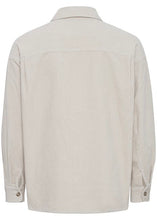 Load image into Gallery viewer, Cream corduroy overshirt, showing back details.
