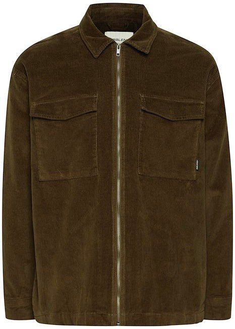 Brown corduroy jacket for men. Showing front details.