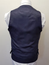 Load image into Gallery viewer, Reverse of Marc Darcy Scott Blue Tweed Waistcoat modelled on a white shirt
