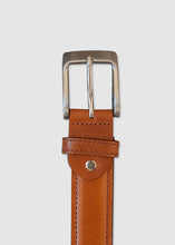 Load image into Gallery viewer, 33mm Leather Belt Stitched Edge Tan
