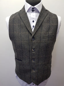 Cavani Albert Grey Tweed Waistcoat