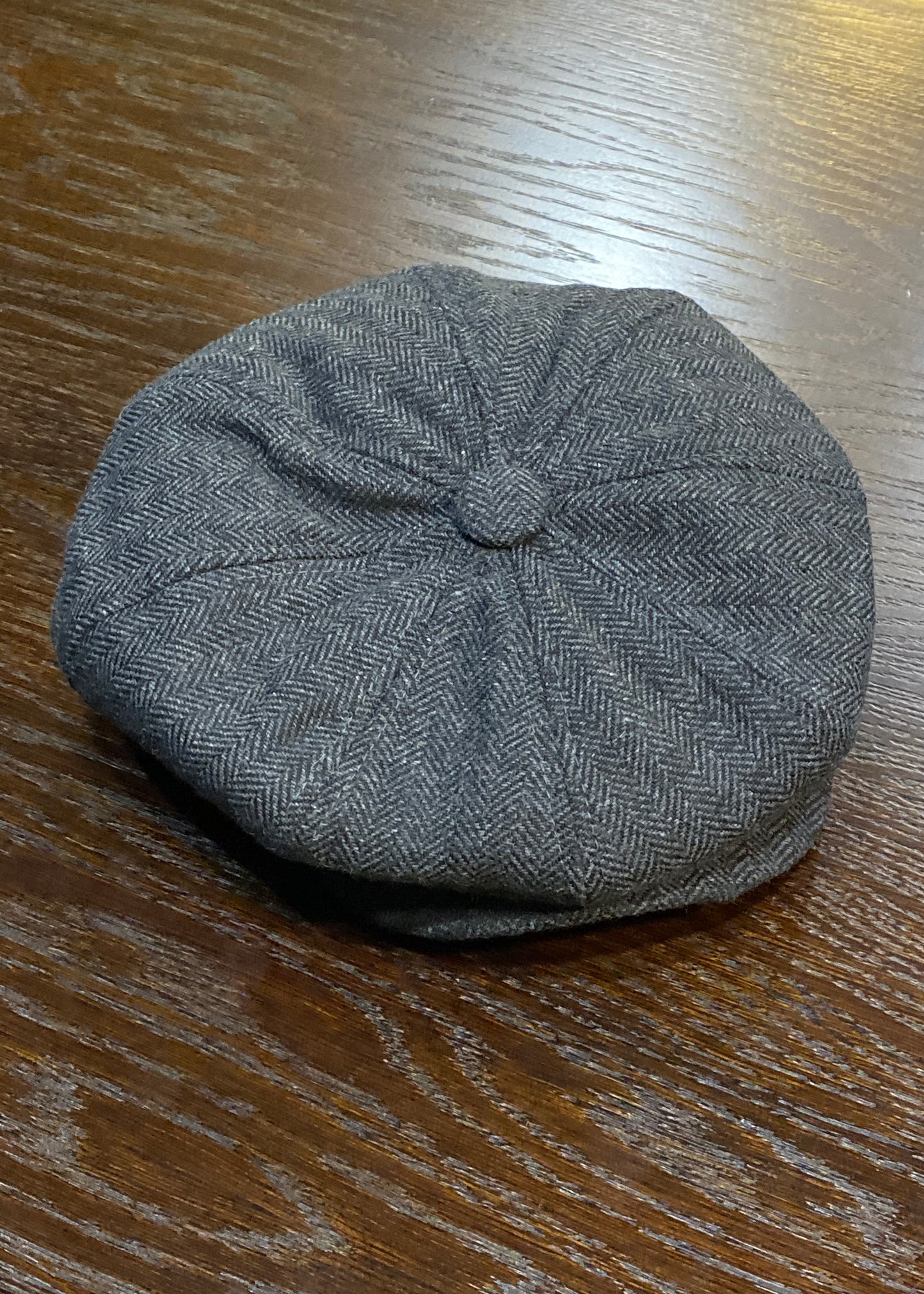 Grey Herringbone Baker Boy Cap for men's. Fashion inspired by Peaky Blinders and David Beckham