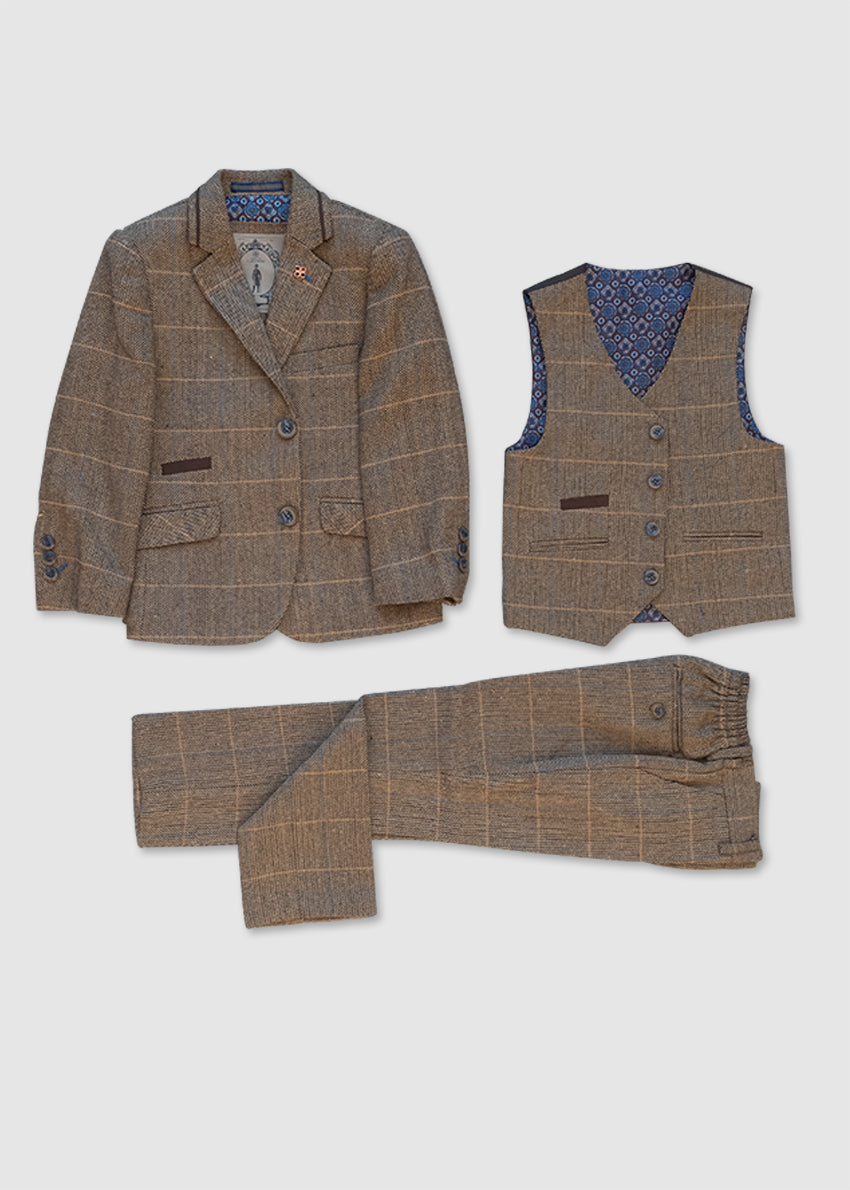 Cavani Albert Brown Boy's Suit