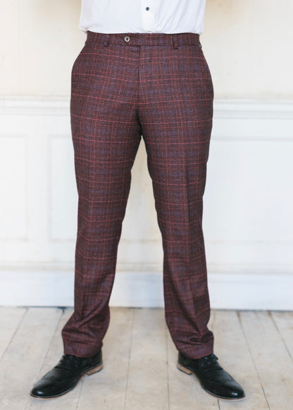 Cavani Carly Wine Tweed Trousers