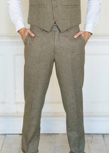 Cavani Gaston Sage Tweed Trousers. Great menswear outfit choice for formal occasions, race days or smart business attire